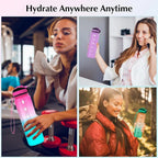 1000ml Motivational Sports Water Bottle with Time Marker