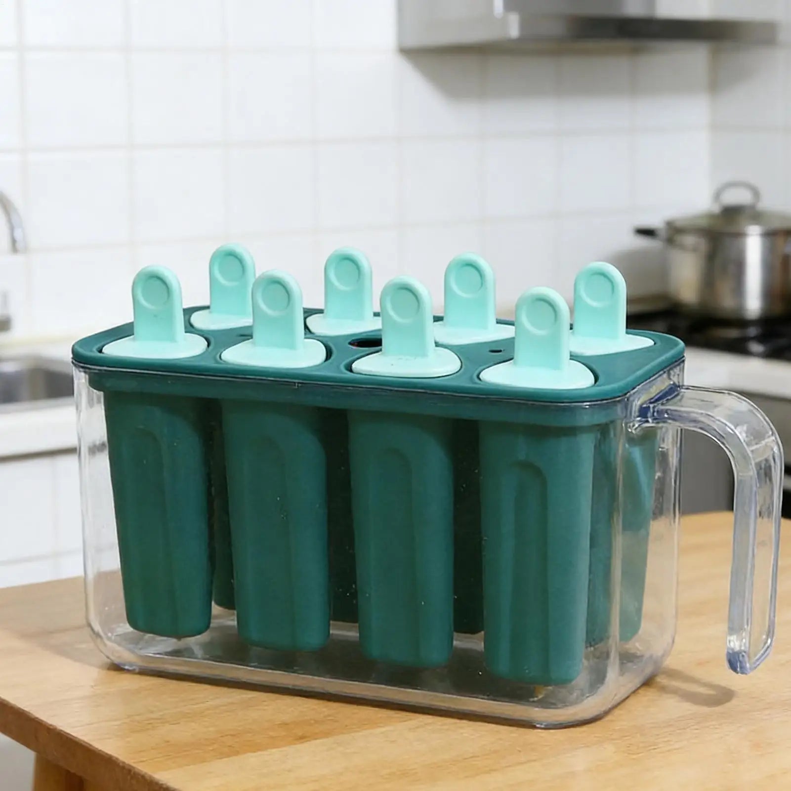 8 Grid Silicone Ice Pop Mold – Reusable DIY Ice Lolly Maker Tray