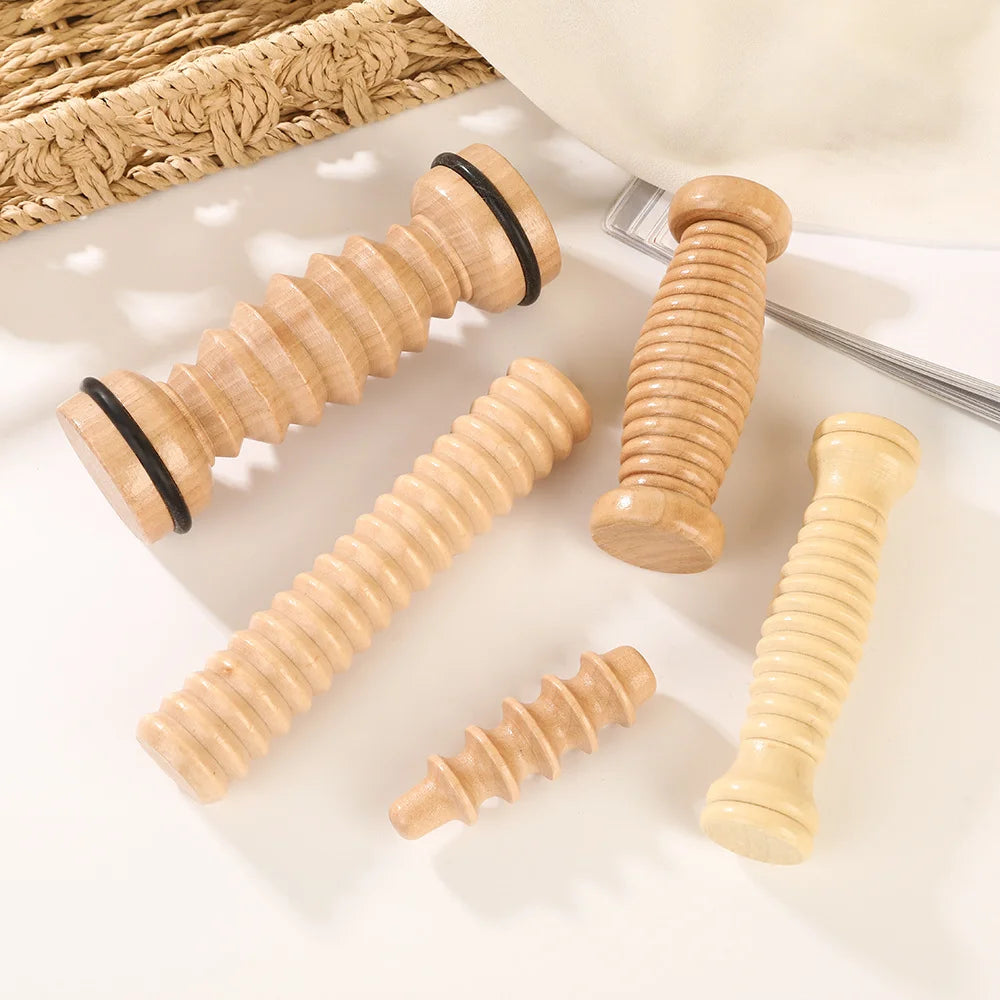 Wooden Foot Roller Massager for Plantar Fascia & Relaxation