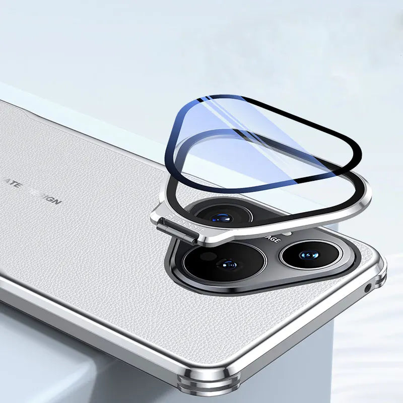 Leather Plated Metal Lens Holder Case for Huawei Pura 80 70 Pro Ultra