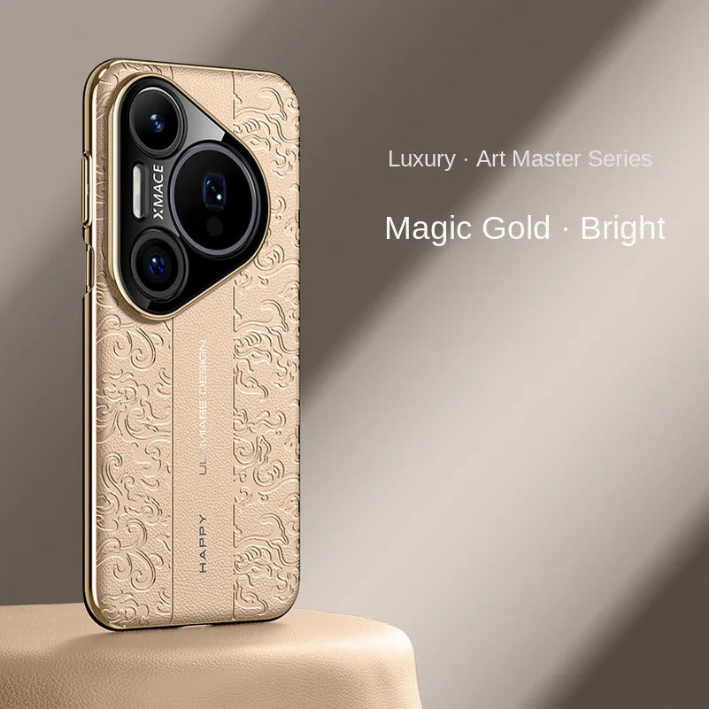 Embossed Leather Case for Huawei Pura 80 70 Ultra Pro & P60 Cover
