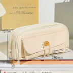 Cute Canvas Pencil Case Large Opening Student Stationery Bag