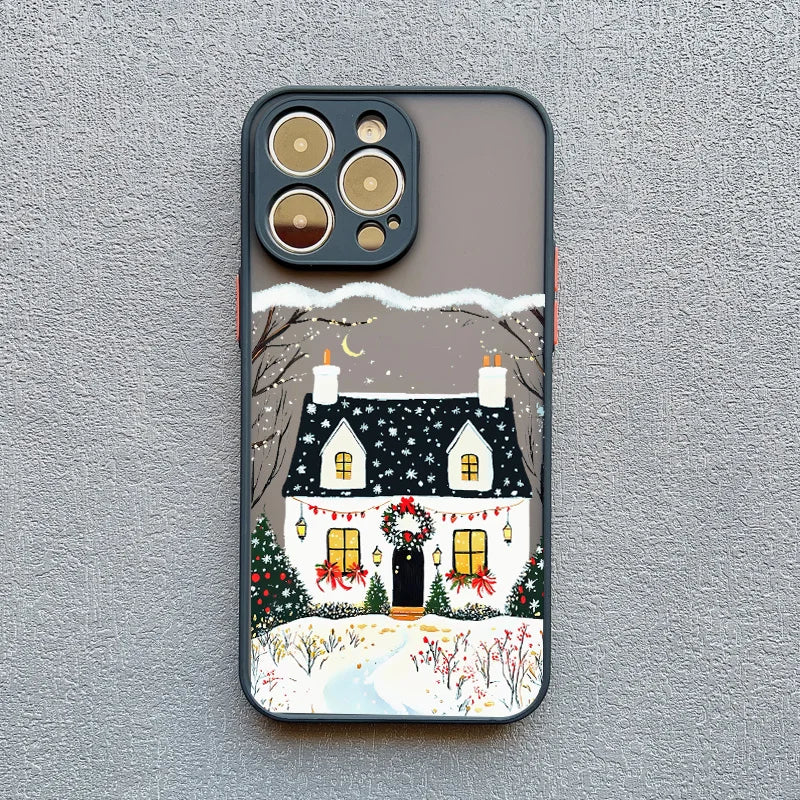 Rural Snow Scenery Phone Case for iPhone 16 15 14 13 12 11 Pro Max