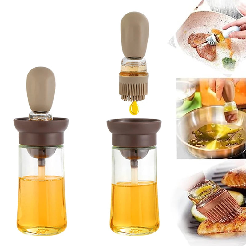 Portable Silicone Oil Bottle Brush BBQ Cooking & Baking Oil Dispenser Main image