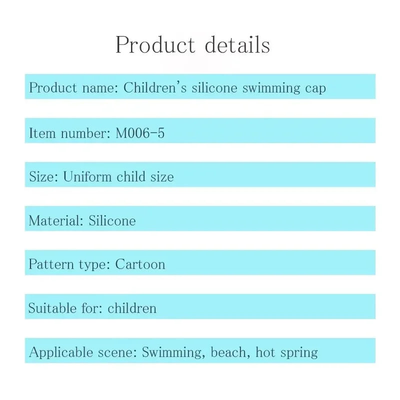 Kids Silicone Swimming Cap Waterproof No-Pull Hair Swim Hat