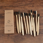 10PCS Bamboo Toothbrush Set Soft Charcoal Bristle Eco Dental Care