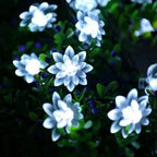 Solar Lotus Flower Fairy Lights Outdoor Garden Decor
