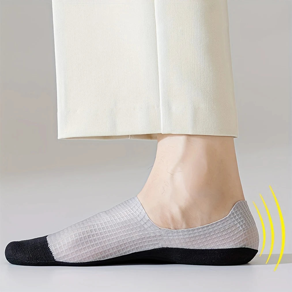 Men Invisible Socks 3Pairs Breathable No Show Mesh Casual