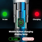 2000LM Tactical LED Flashlight USB Charging Zoom Torch