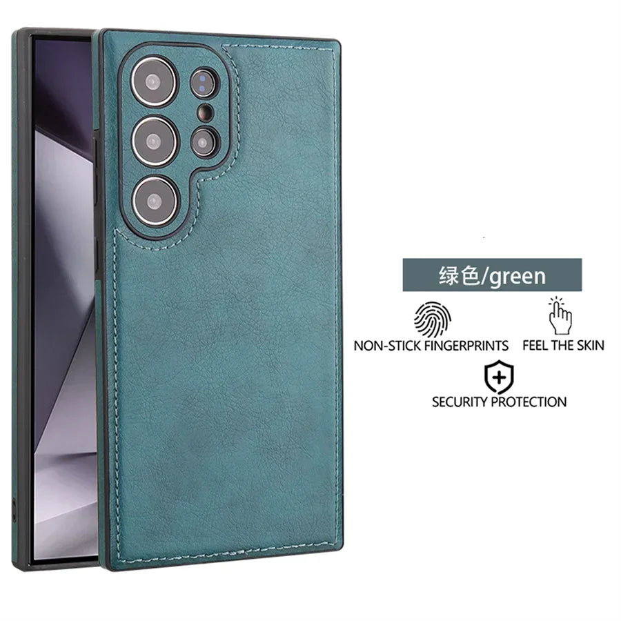 Luxury Vintage PU Leather Case for Samsung Galaxy S22 S23 S24 S25 S26