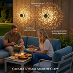Color Changing Solar Peony Light Mandala Projection Garden Wall Lamp