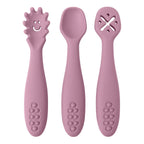 3PCS Baby Learning Spoon Set Soft Feeding Spoons for Toddlers