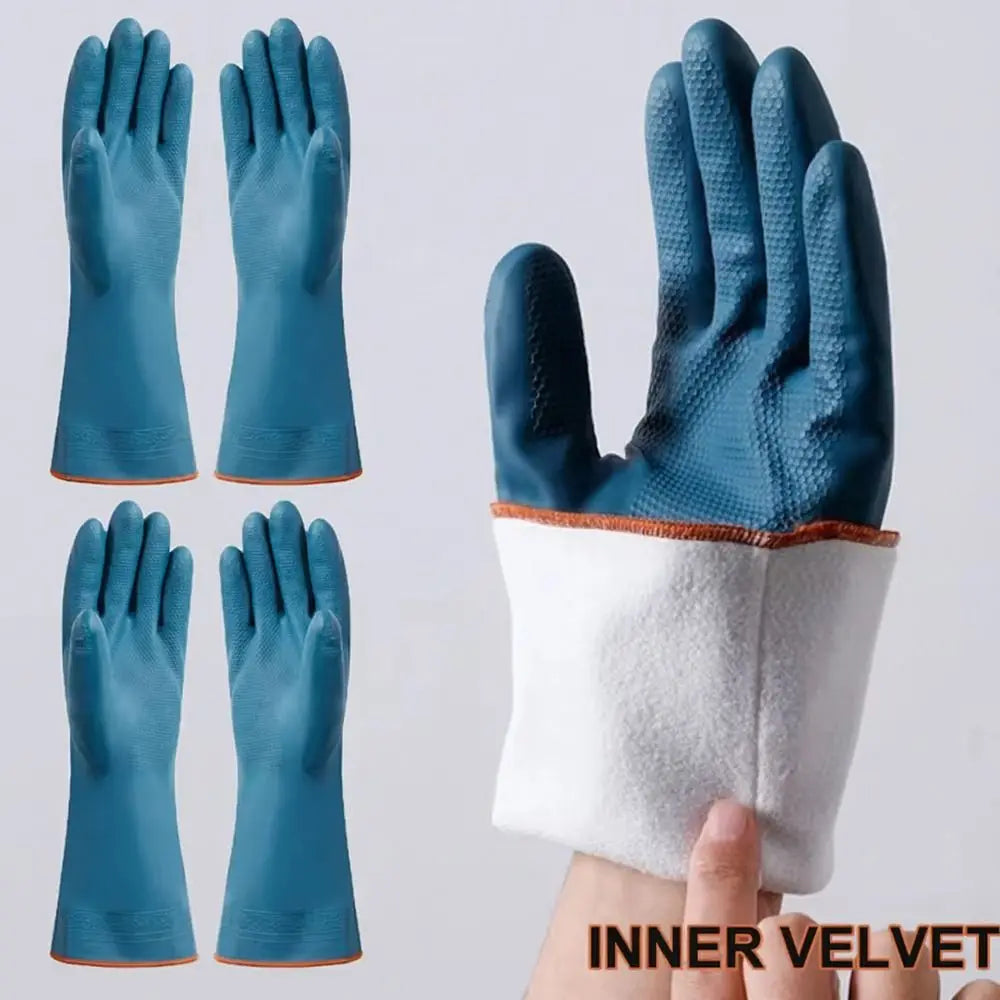 Fleece Lined Cleaning Gloves Waterproof Kitchen Gloves