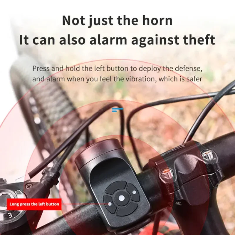 USB Rechargeable Electric Bike Bell 4-Mode Bicycle Horn with Anti-Theft Alarm Secondary image