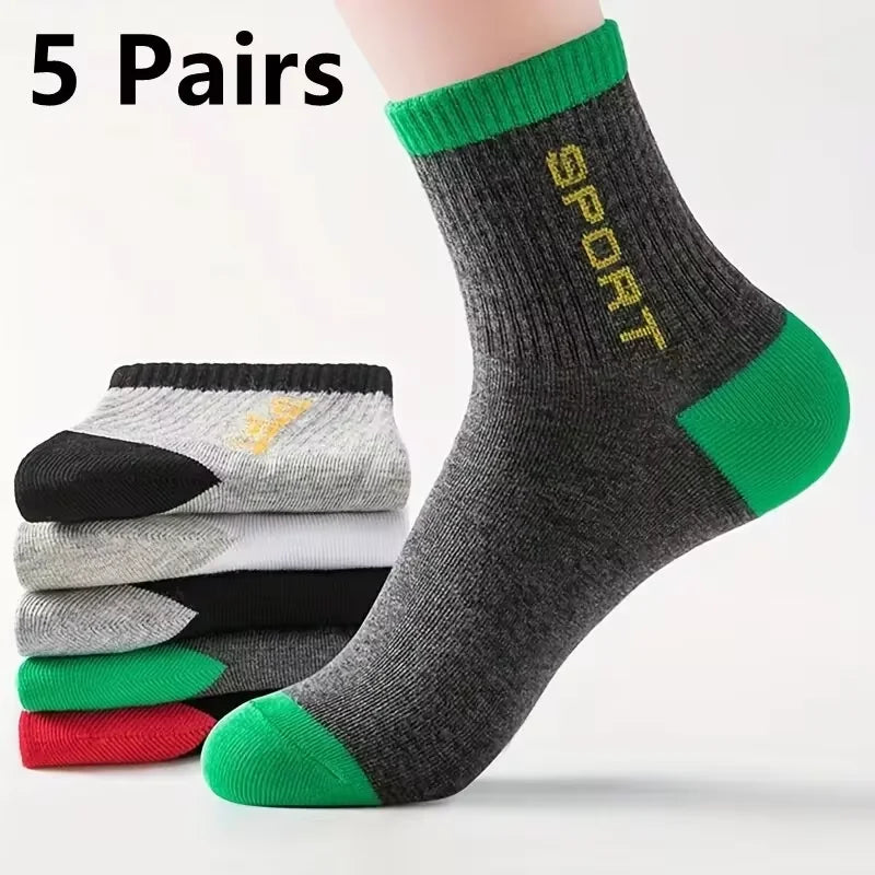 10 Pairs Men's Bamboo Fiber Socks Breathable Cotton Sports & Business Sox