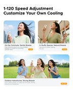 ORICO 3000mAh Portable Fan UK High-Speed Foldable Cooling Fan
