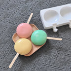 4 Hole Silicone Ice Cream Mold – Semi-Circular DIY Ice Cream Tray Maker