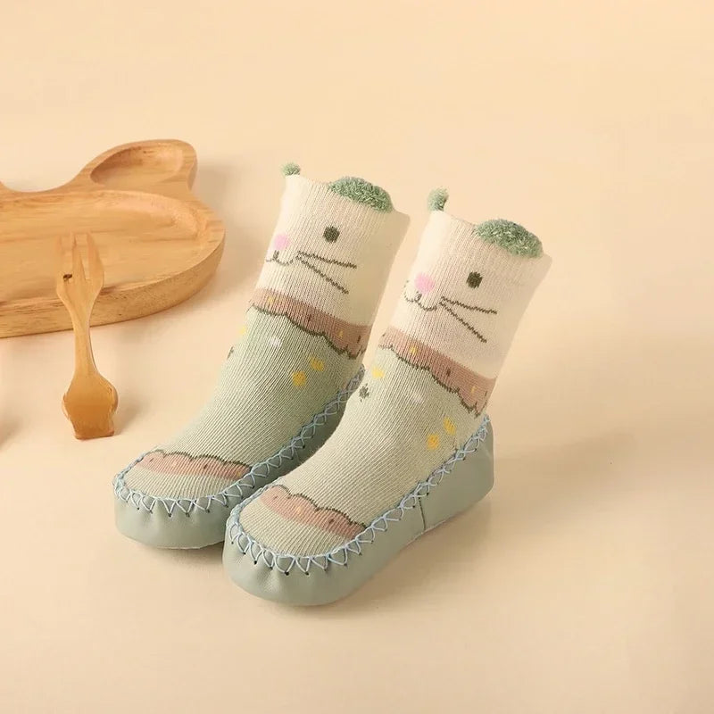 Baby Anti-Slip Floor Socks UK – Cute Cartoon Cotton Toddler Shoes