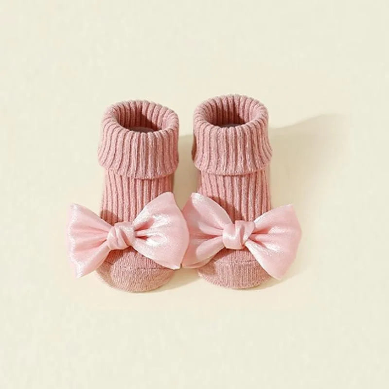 Baby Girl Bow Ankle Socks Soft Cotton Anti-Slip Toddler Socks