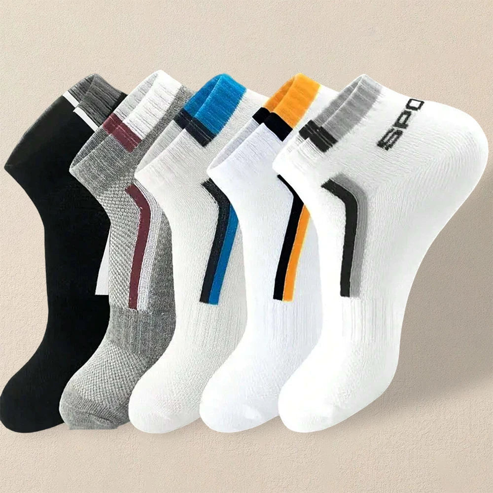 5 Pairs Men Ankle Socks Breathable Lightweight Casual Summer Trendy