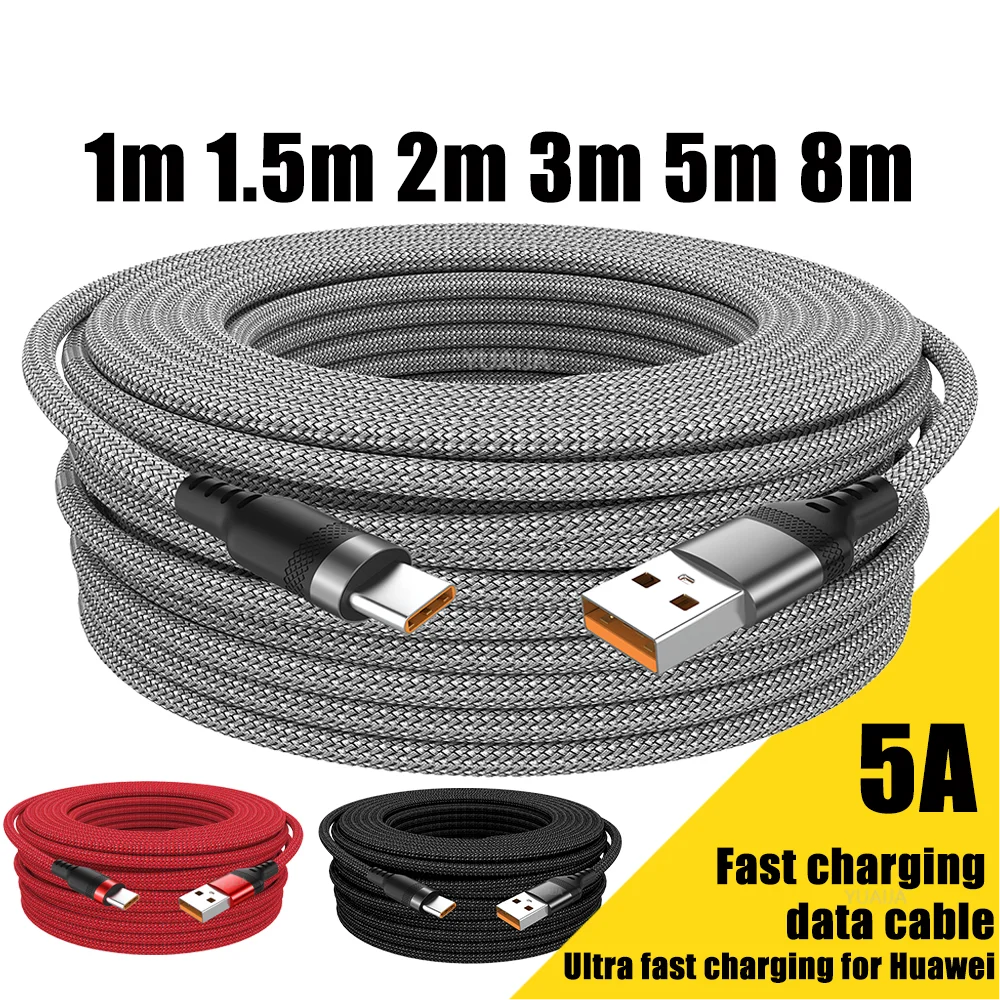 USB TYPE C Cable 5A Super Fast Charge Cable for iPhone 15 16 17 Full range Huawei Samsung oppo oneplus Universal USB C Extension Secondary image