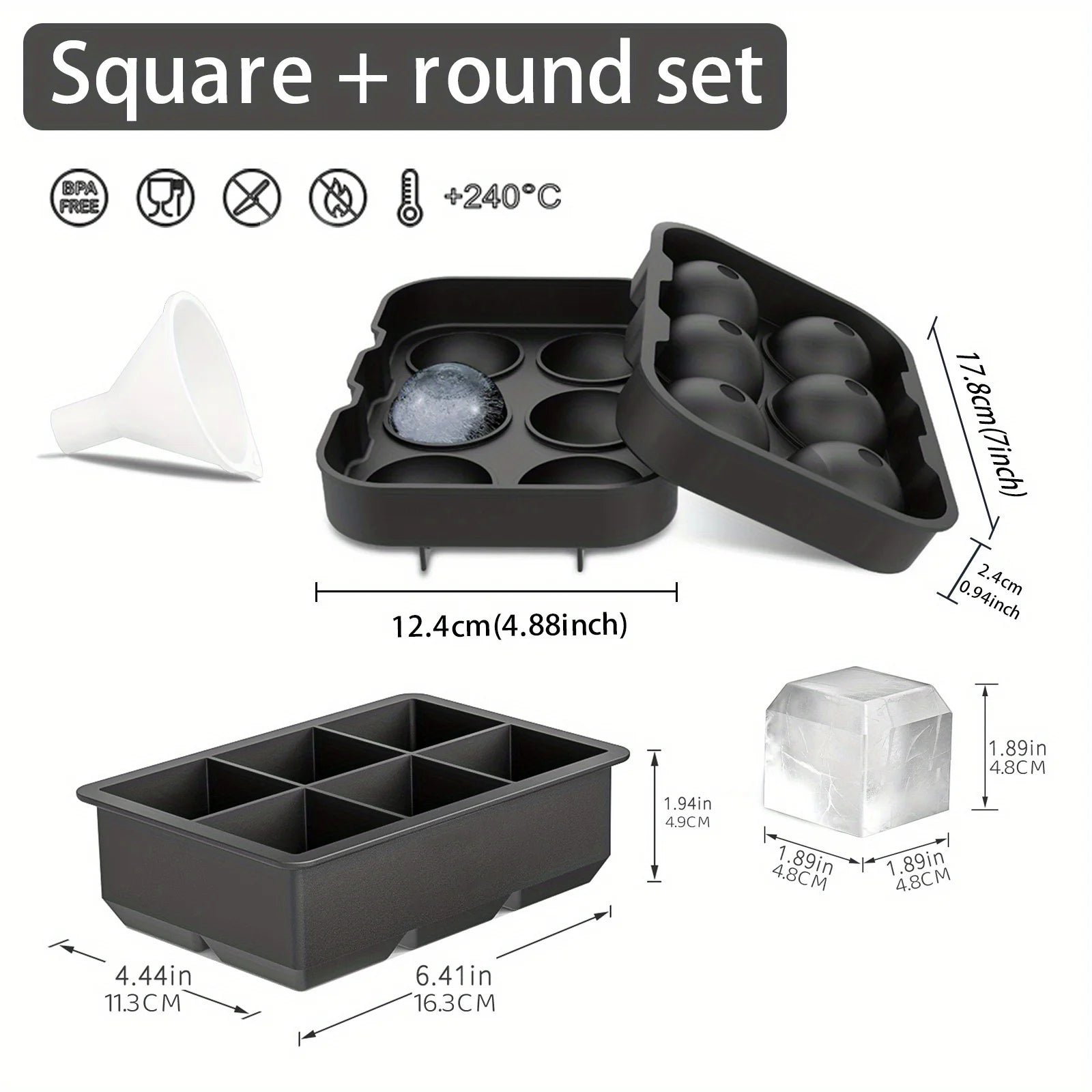 Diamond Rose Gun Shape Ice Cube Mold Silicone Cocktail Ice Maker Tray