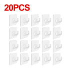 Self-Adhesive Transparent Wall Hooks Heavy Duty Sticky Hooks Set