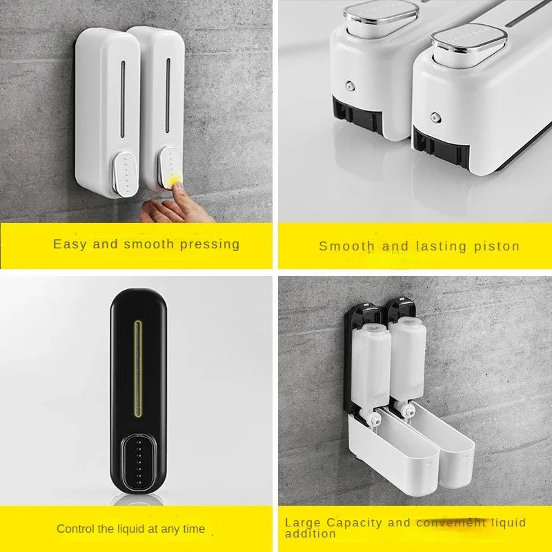 300ML Wall Mounted Soap Dispenser Shampoo, Shower Gel & Hand Soap Pump Bottle