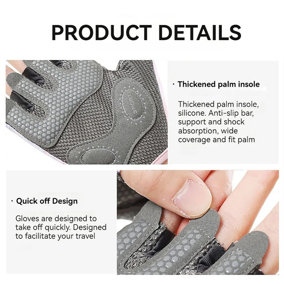 Cycling Gloves Half Finger Anti Slip Breathable Gym MTB Fitness