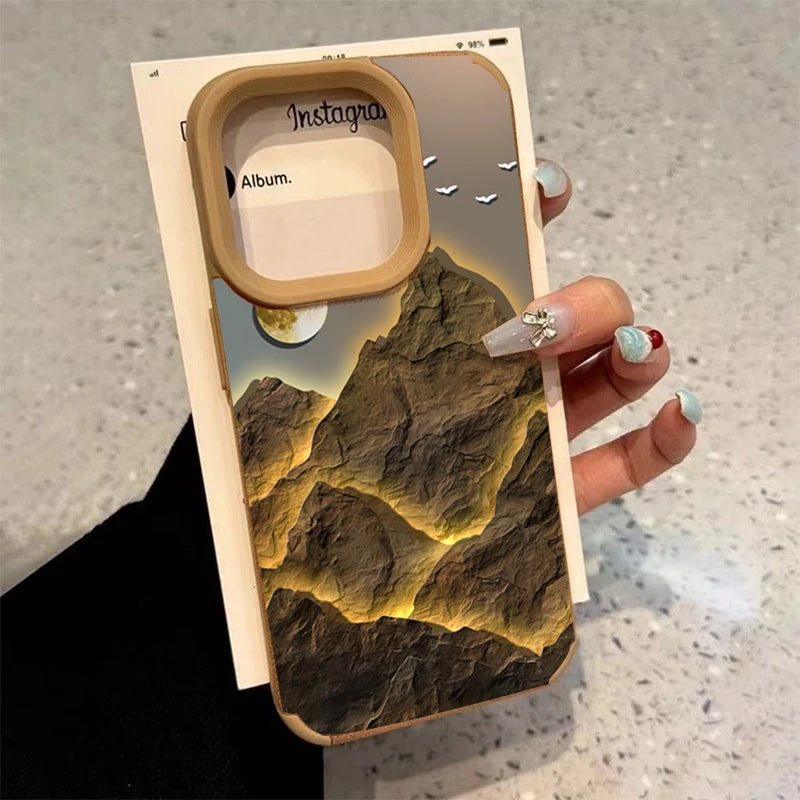 Mountain Lake Scenery Case for iPhone 11 12 13 14 15 16 17 Pro Max