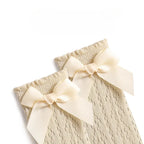Baby Girl Knee High Lace Socks Soft Cotton Bow Socks 0-3Y