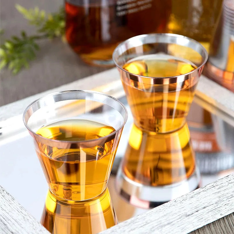 25PCS Disposable Champagne Cups Clear Party Plastic Drinking Cups