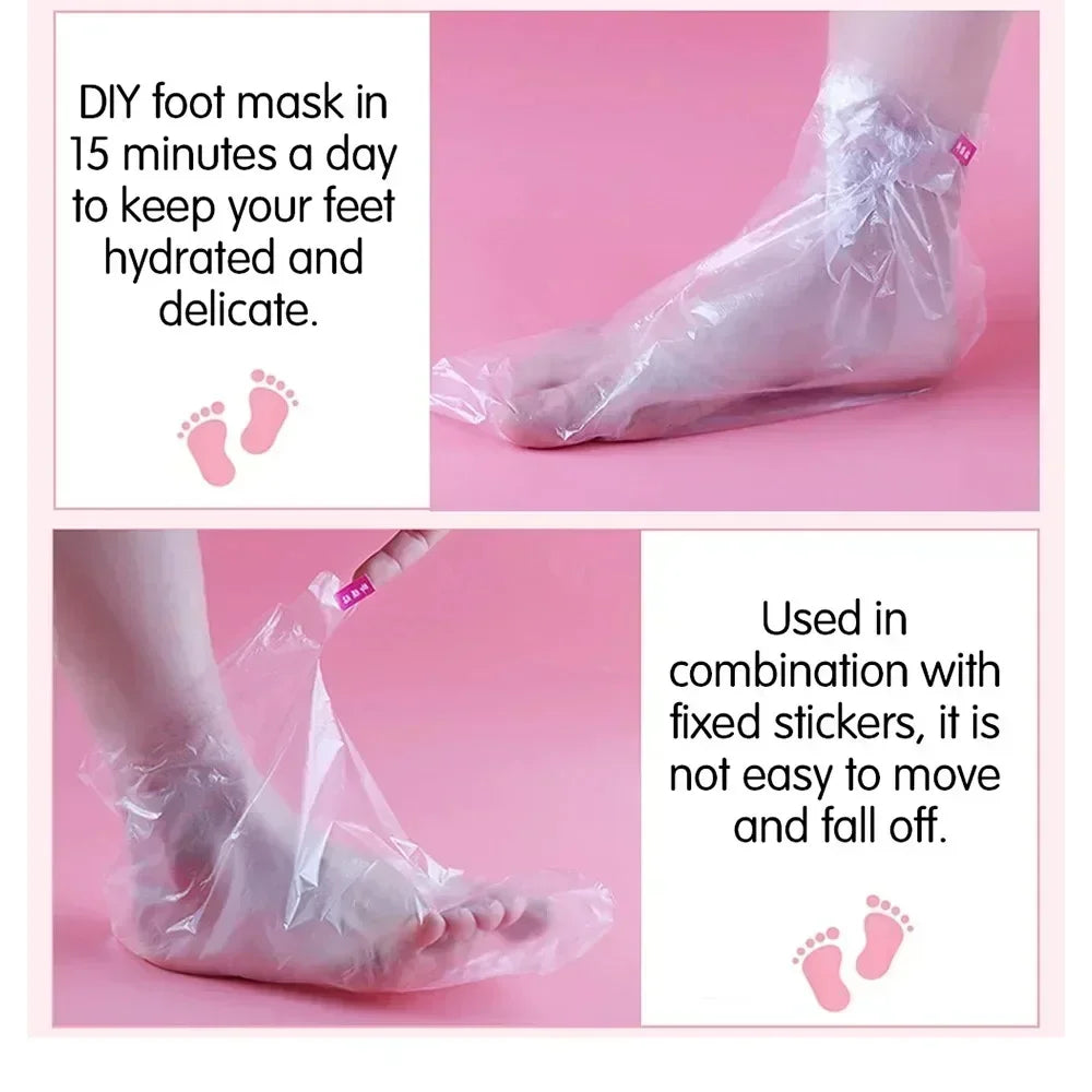 100Pcs Disposable PE Foot Mask Covers Moisturizing Spa Pedicure Bags