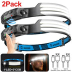 USB Rechargeable Induction COB LED Headlamp Waterproof