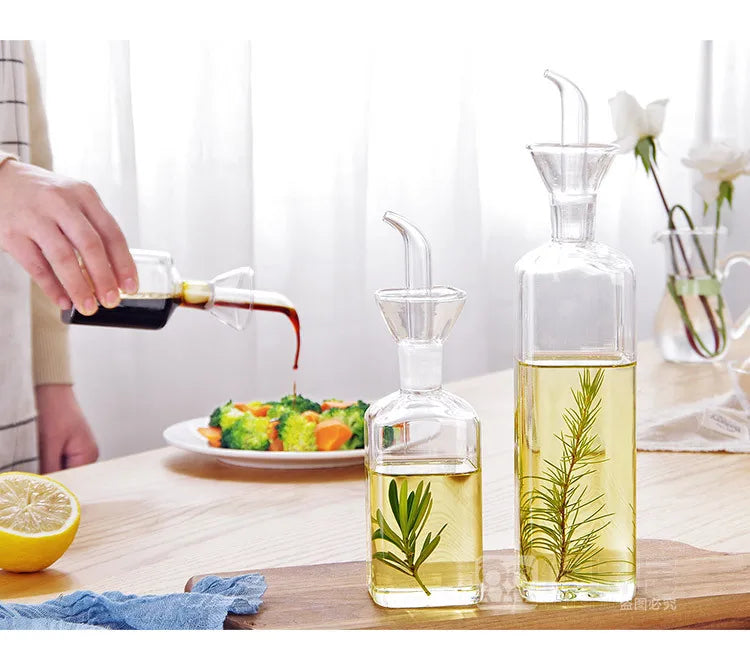 High Borosilicate Glass Oil Pot Leakproof Oil & Vinegar Dispenser Bottle
