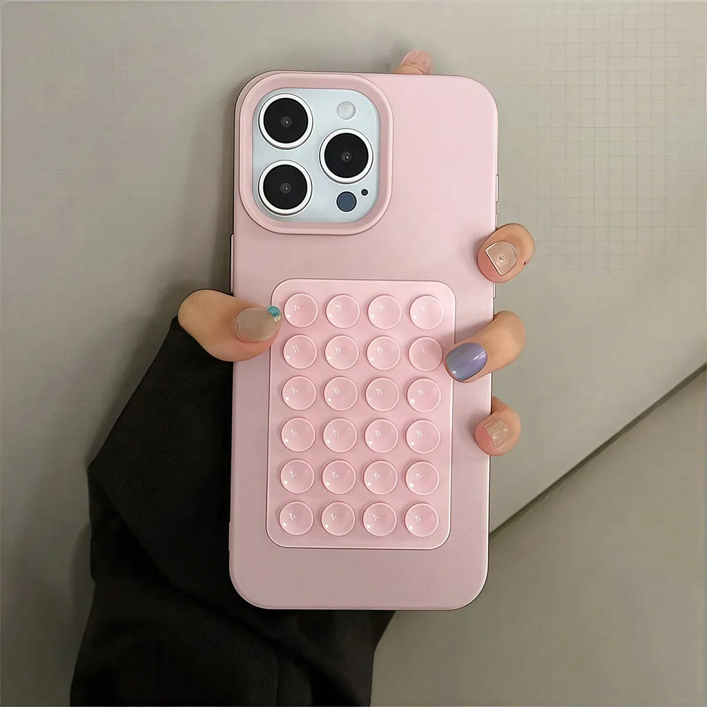 3D Suction Cup Stand Case for iPhone 11 12 13 14 15 16 17 Pro Max