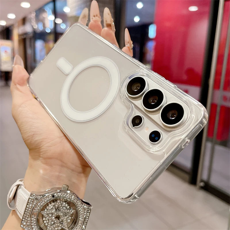 Magnetic Clear MagSafe Case for Samsung Galaxy S21 S22 S23 S24 S25 S26
