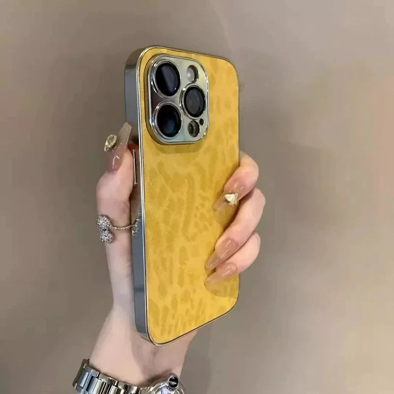 Luxury Leopard Print Phone Case For iPhone 11 12 13 14 15 16 17 Pro Max Plus Air
