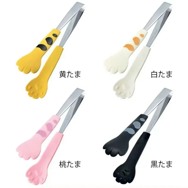 Japanese Cat Paw Tongs – Stainless Steel BBQ & Kitchen Food Clip Tool