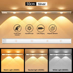 Wireless Motion Sensor LED Night Light – USB Rechargeable Cabinet Lamp