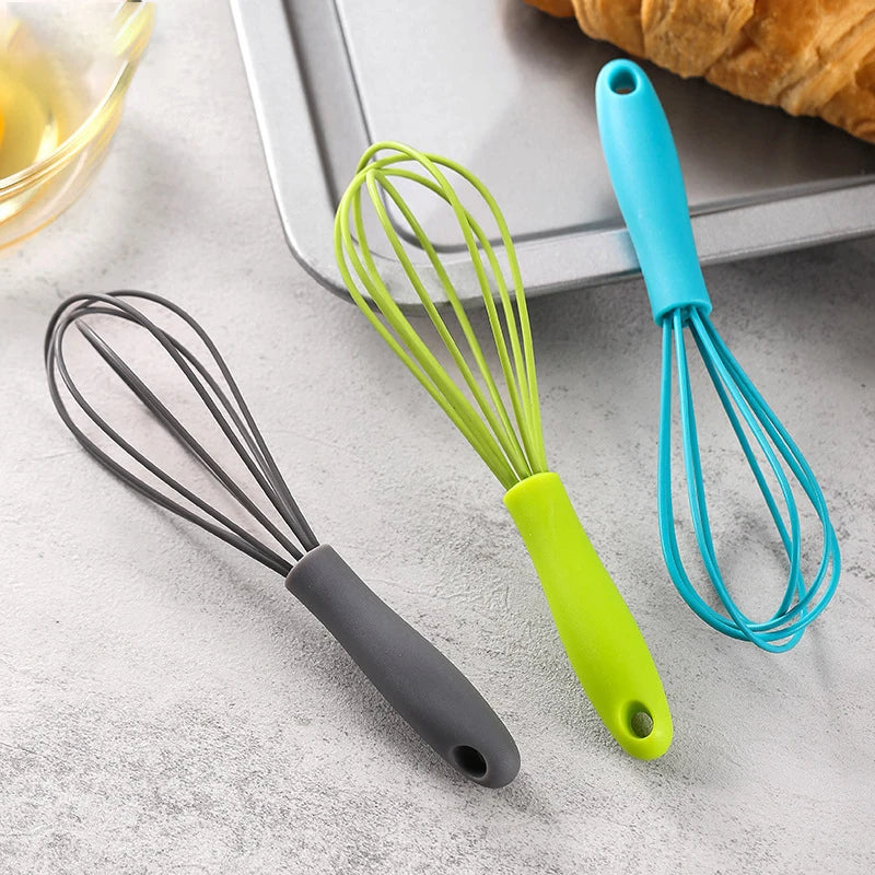 6 Inch Silicone Egg Beater Mini Manual Whisk for Baking & Cream Mixing