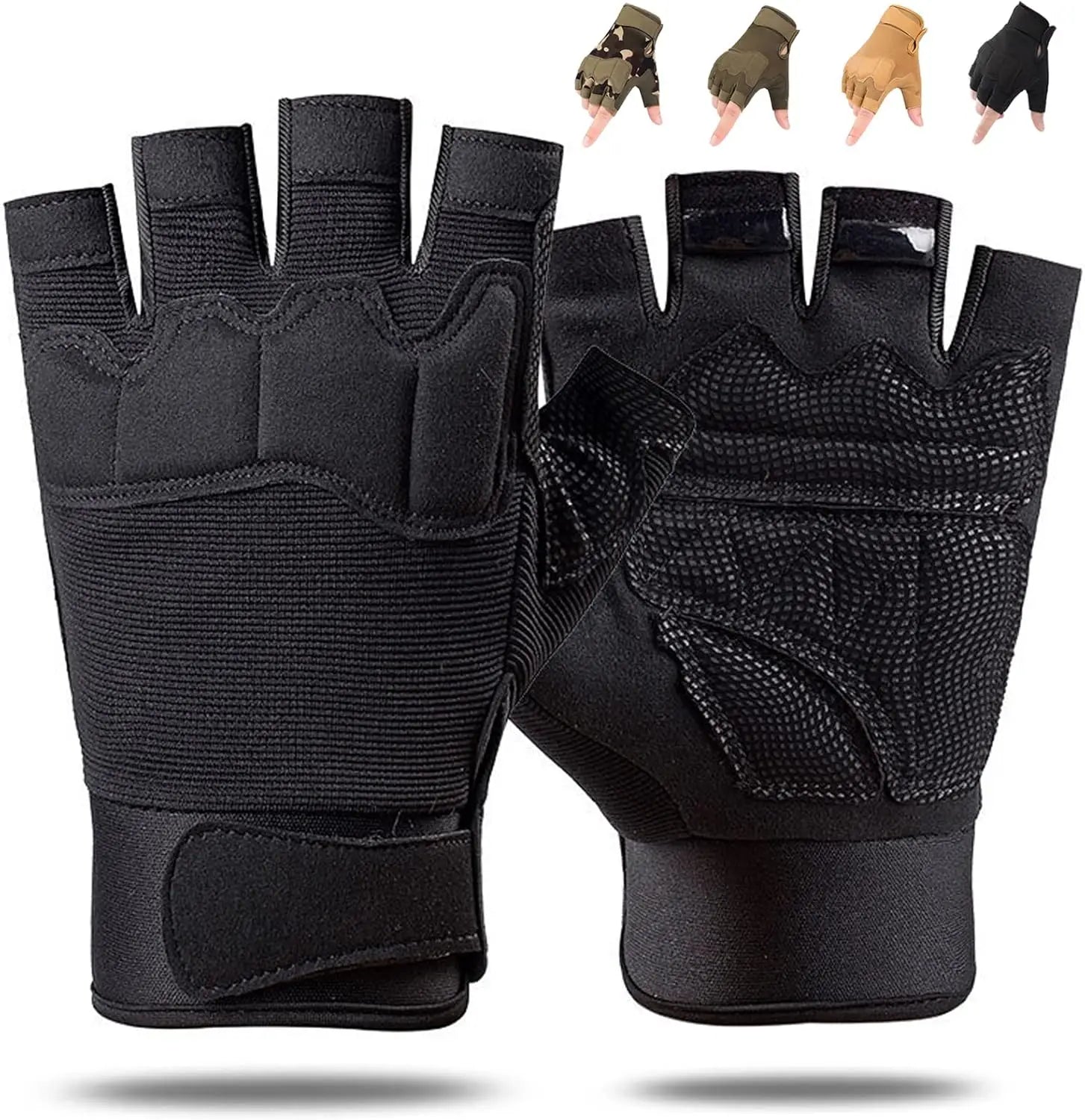 Fingerless Tactical Gloves Padded Breathable MTB Climbing Gloves Main image