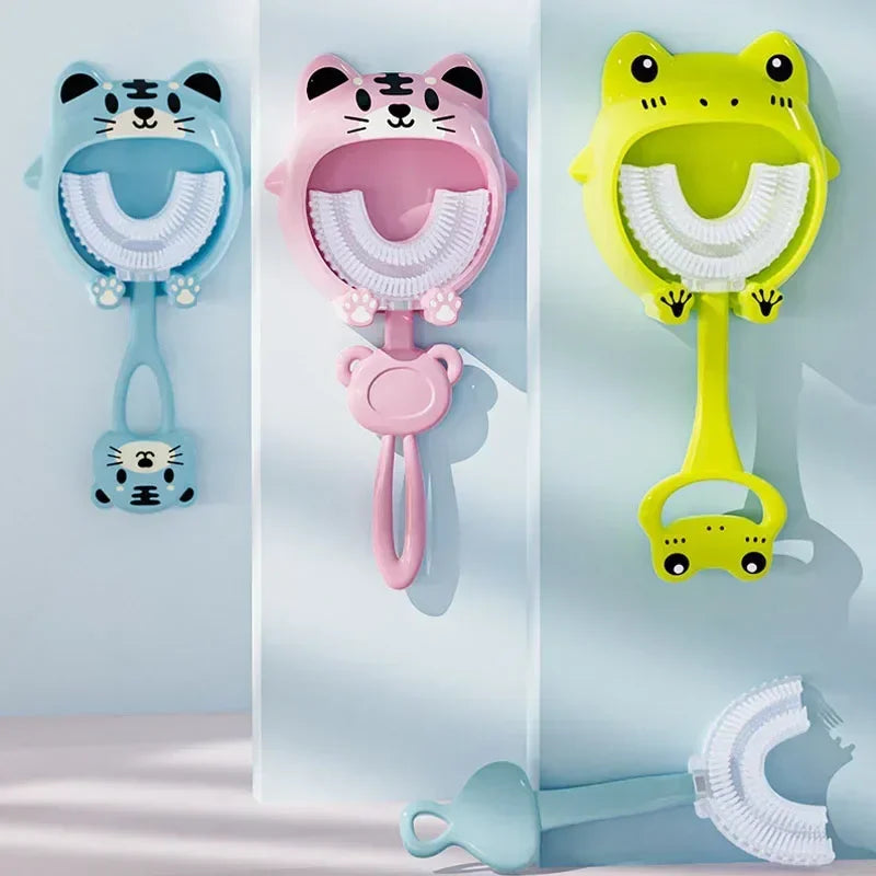 360° U Shape Baby Toothbrush Soft Silicone Kids Teeth Brush