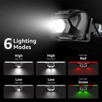 6 Modes USB Rechargeable Waterproof LED Headlamp
