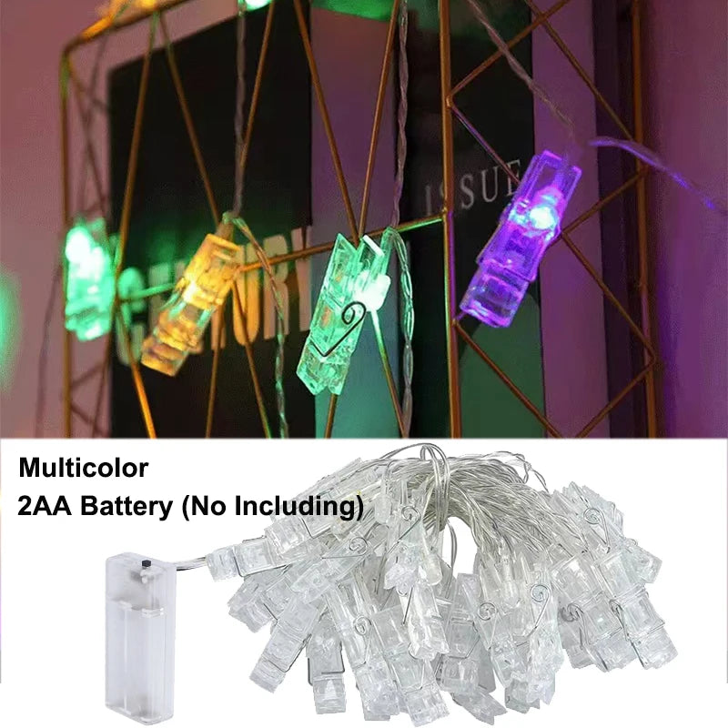 Photo Clip Fairy String Lights Warm LED Garland Lights