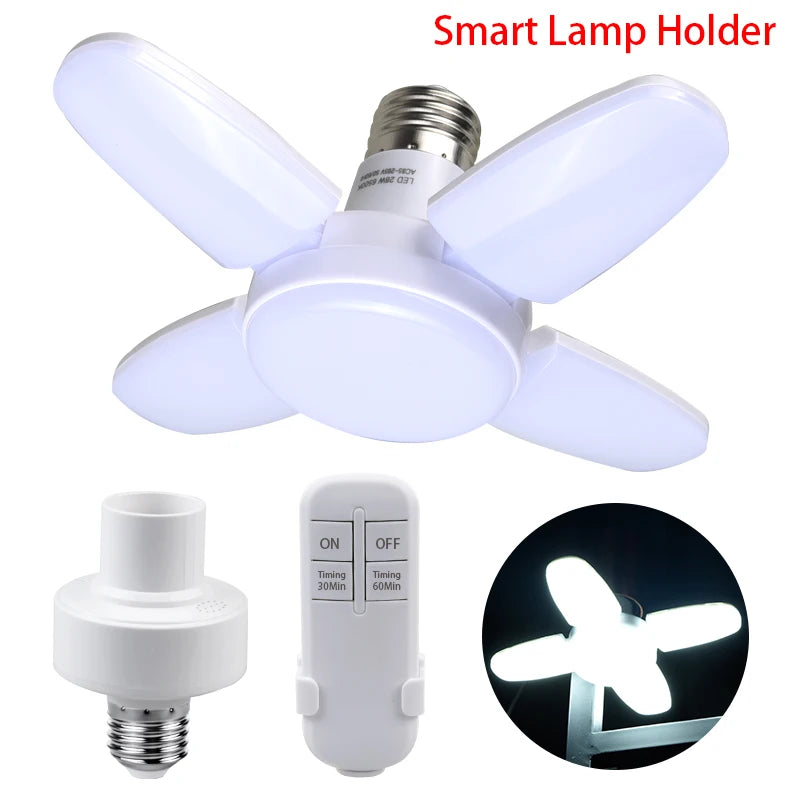 E27 Foldable LED Garage Light 28W Ceiling Lamp