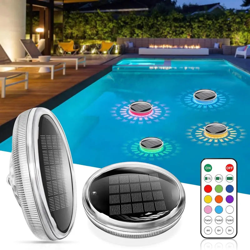 Solar Rechargeable Floating Pool Lights with Remote