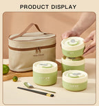 WORTHBUY Portable Thermal Lunch Box 304 Stainless Steel Insulated Bento Box