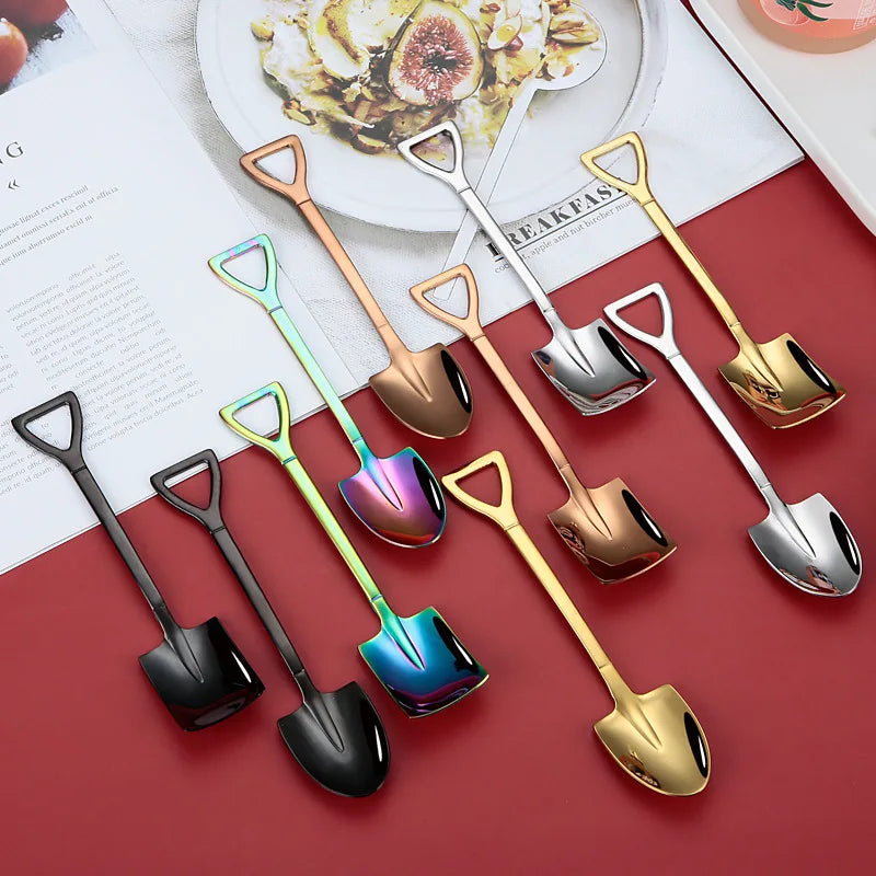 Stainless Steel Shovel Spoon – Retro Coffee, Ice Cream & Dessert Scoop