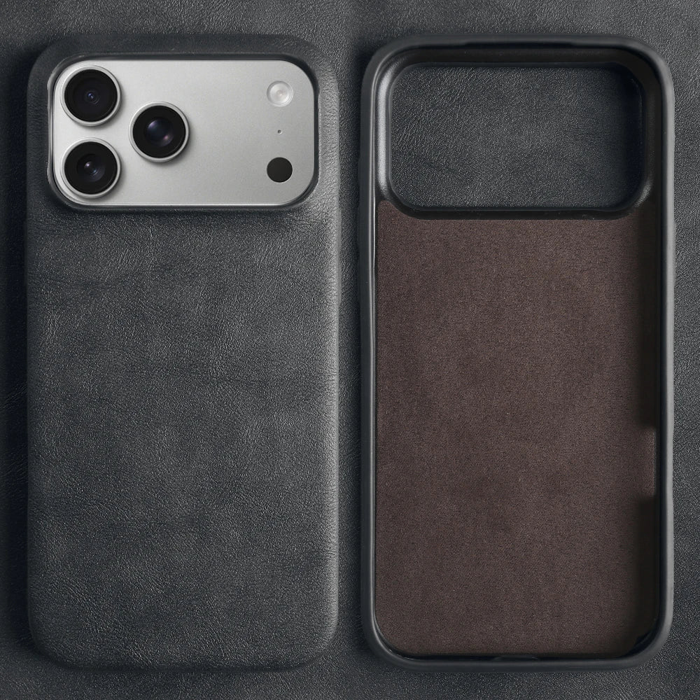 Premium Leather Business Case for iPhone 17 Air 16 15 14 13 12 Pro Max